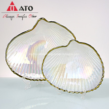 ATO Shell shaped decorative glass plate Seashell plate